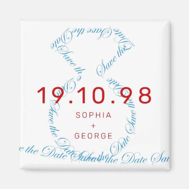 Diamond Ring Loop Save the Date Wedding Magnet (Vorne)