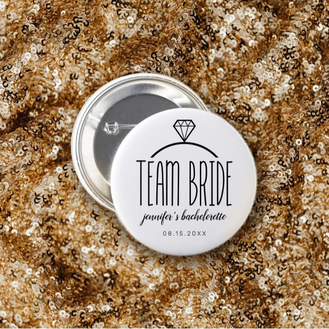 Diamond Ring Team Bride Bachelorette Button (Von Creator hochgeladen)