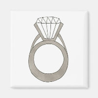 Diamond Ring Wedding Bride Brautparty Magnet