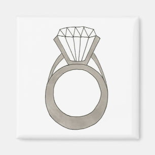 Diamond Ring Wedding Bride Brautparty Magnet