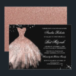 Diamond Rose Gold Sparkenkleid Bat Mitzvah Einladung<br><div class="desc">Mehr Farboptionen im Little Bayleigh Store!</div>