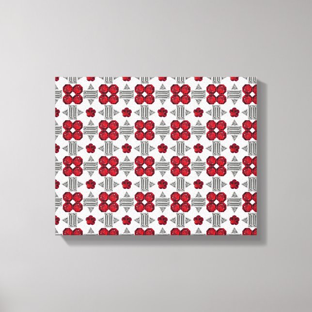 Diamond Ruby Gemstone Art, Red Leinwanddruck (Vorderseite)