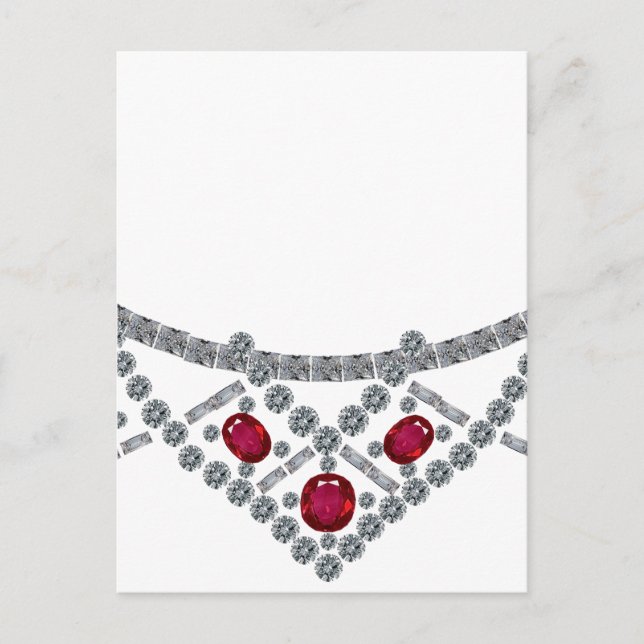 Diamond Ruby Necklace der 50er Jahre Postkarte (Vorderseite)