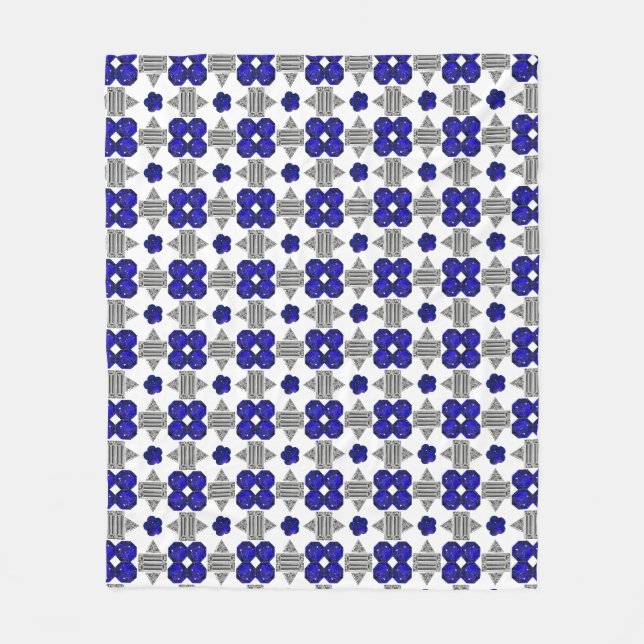Diamond Sapphire Gemstone Art, blau Fleecedecke (Vorderseite)