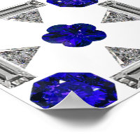 Diamond Sapphire Gemstone Art, blau