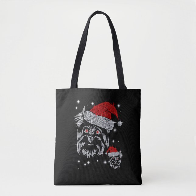 Diamond Schnauzer Dog Christmas Tasche (Vorderseite)