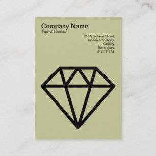 Diamond - Schwarz auf Light Khaki Visitenkarte