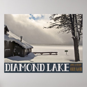 Diamond See-Winter-Jachthafen - kein Text Poster