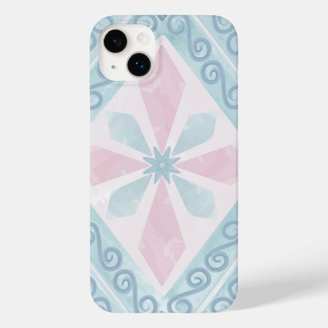 diamond shaped blue pattern Case-Mate iPhone 14 plus hülle (Rückseite)