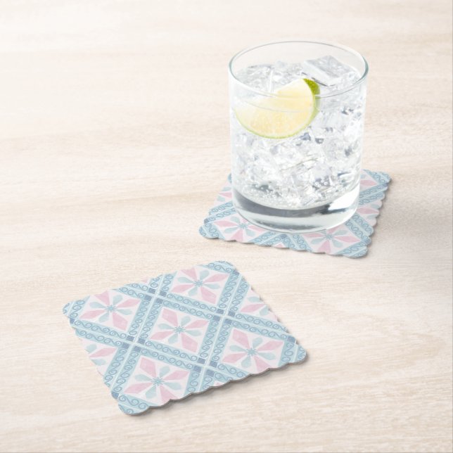 diamond shaped blue pattern untersetzer (Vor Ort)