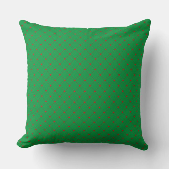 Diamond Shaped Red Heart & Line Art Kissen (Vorderseite)