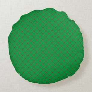 Diamond Shaped Red Heart & Line Art Rundes Kissen