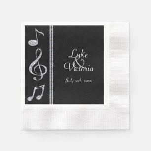 Diamond Shimmer Music Liebhaber von Black Wedding Serviette