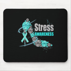Diamond Shows Stress Awareness Warrior Ribbon Mousepad