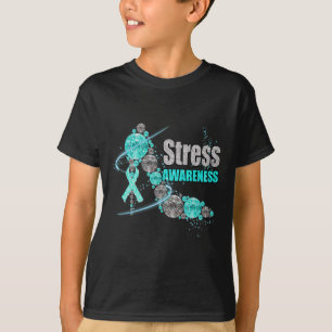 Diamond Shows Stress Awareness Warrior Ribbon T-Shirt