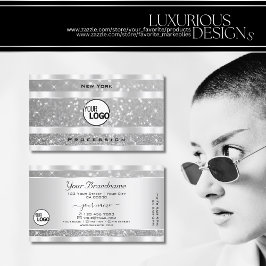 Diamond Silver Glitzer Sparkle Stars Logo Elegant Visitenkarte