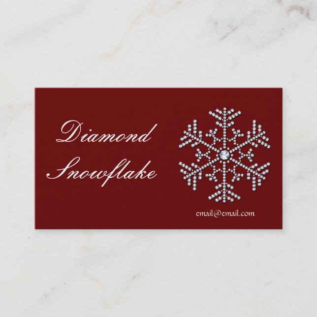 Diamond Snowflake Business Card Visitenkarte (Vorderseite)