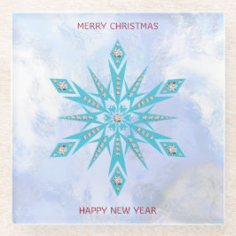 Diamond Snowflake Glasuntersetzer