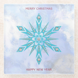 Diamond Snowflake Glasuntersetzer