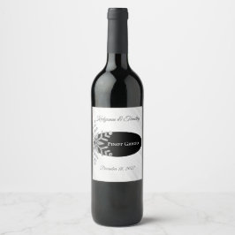 Diamond Snowflake Hochzeitwein Flasche Weinetikett