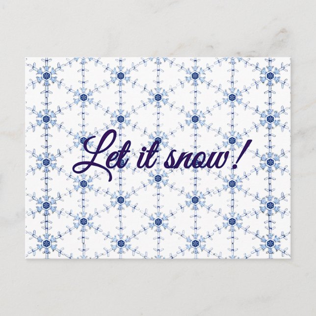 Diamond Snowflake Pattern Postcard Feiertagspostkarte (Vorderseite)