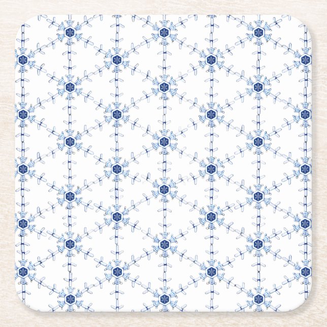 Diamond Snowflake Pattern Rechteckiger Pappuntersetzer (Vorderseite)
