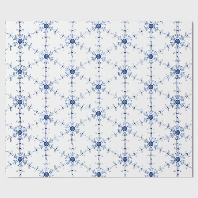 Diamond Snowflake Pattern Wrapping Paper Geschenkpapier (Flach)