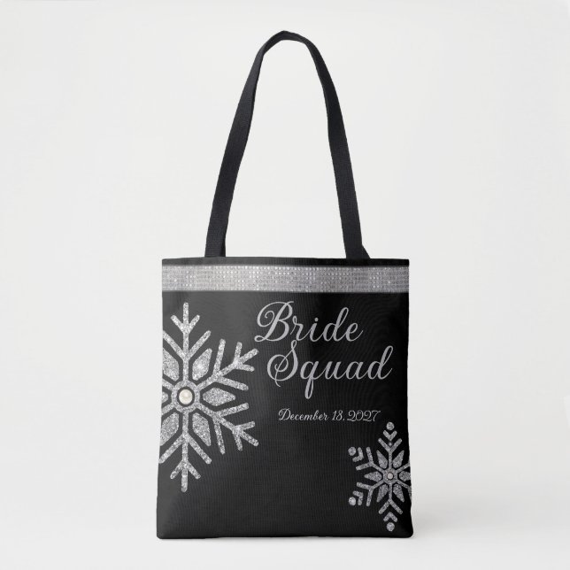 Diamond Snowflake Wedding Bridesmaid Tasche (Vorderseite)