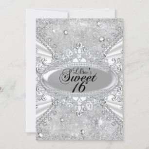 Diamond Snowflake Winter Wonderland Sweet 16 Einladung