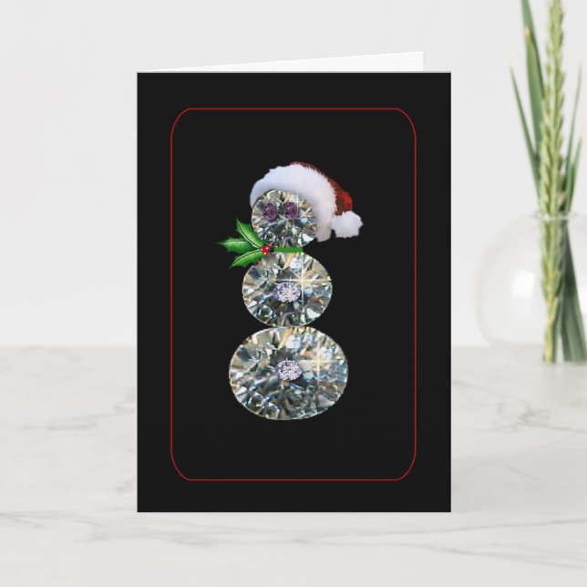 Diamond Snowman Weihnachtskarte Feiertagskarte (Vorderseite)