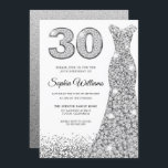 Diamond Sparkle Glitzer Dress 30. Geburtstag Party Einladung<br><div class="desc">Diamond Silver Sparkle Glitzer Dress 30. Geburtstag Party Einladung Variation zu den Einladungen und passenden Artikeln in unserem Shop</div>