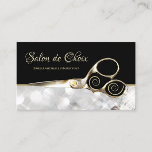 Diamond Sparkle Salon Gold Friseursalon Scheren Visitenkarte