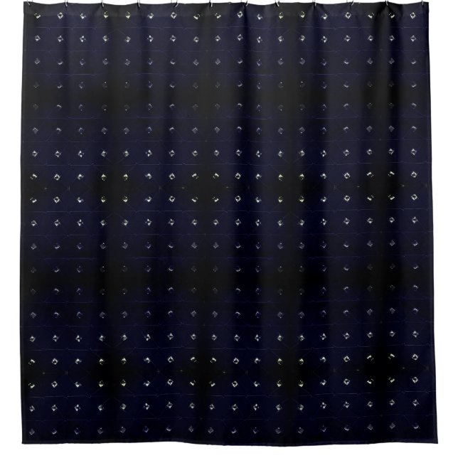Diamond Stud Blue Duschvorhang (Vorderseite)