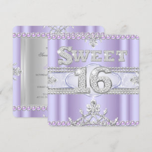 Diamond Sweet 16 Sechzehn Party Lila Lilac Einladung