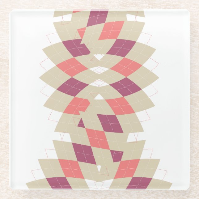 Diamond-Swirl-Muster Glasuntersetzer (Vorderseite)