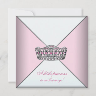 Diamond Tiara Pink Princess Baby Dusche Einladung