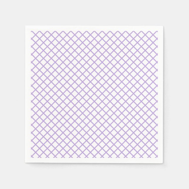Diamond Trellis Soft Lavendel - Weiß Serviette (Vorderseite)