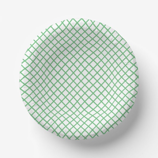 Diamond Trellis Sommer Grün - Weiß Pappteller (Vorderseite)