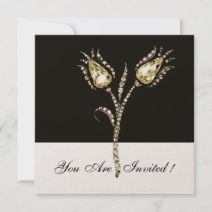 DIAMOND TULIPS ,Champagne Metallic Einladung