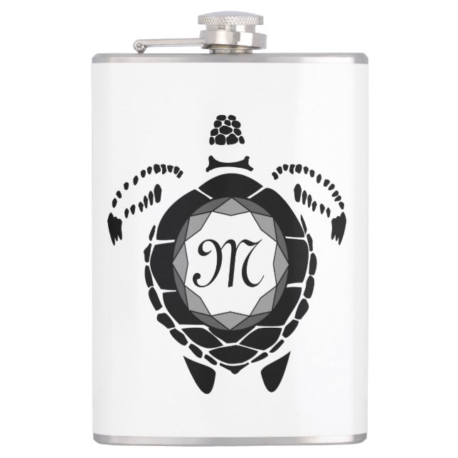 Diamond Turtle Shellback Monogram Flachmann (Vorderseite)