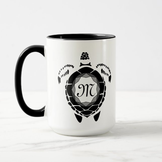 Diamond Turtle Shellback Monogram Tasse (Links)