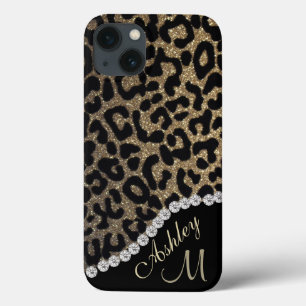 Diamond und Leopard Glitzer Monogram Case-Mate iPh iPhone Hülle