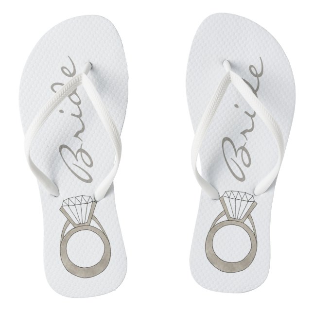 Diamond Verlobung Ring Bling Wedding BRIDE Flip Flops (Fußbett)
