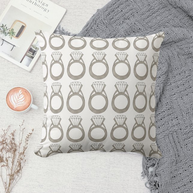 Diamond Verlobung Ring Personalisierte Hochzeitsge Kissen (Diamond Ring Pillow)