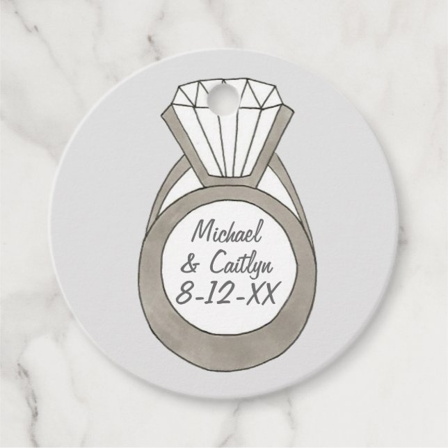 Diamond Verlobung Ring Wedding Brautparty Geschenkanhänger (Vorderseite)