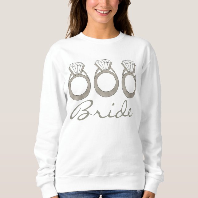 Diamond Verlobung Ring Wedding BRIDE Sweatshirt (Vorderseite)