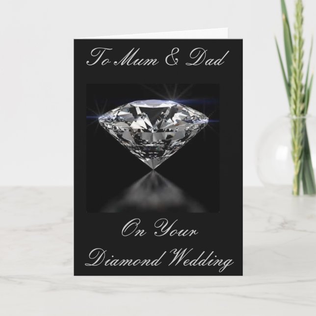 DIAMOND WEDD GREETING CARD KARTE (Vorderseite)