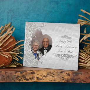 Diamond Wedding Anniversary Foto Plaque Fotoplatte