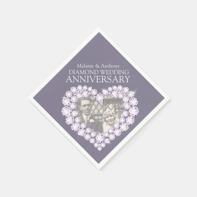 Diamond Wedding Anniversary Foto Servietten (Ecke)