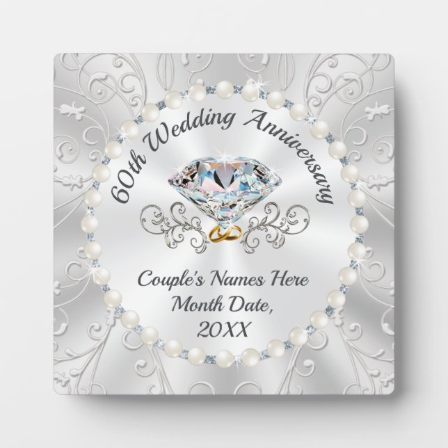 Diamond Wedding Anniversary - Geschenkideen für El Fotoplatte (Vorderseite)